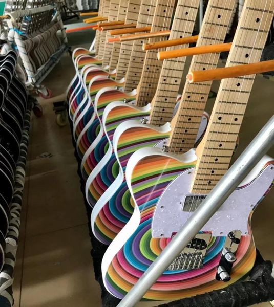 In stock Shop Custom Rainbow Rainbow Bullseye Electric Guitar Humbucker Pickup Vintage Tuners Vintage Hardware Ship Out Inectetel5881630