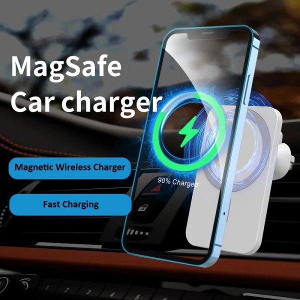 Caricabatterie per carichi wireless magnetici Carichi di caricatore wireless universale Wireless Caricamento ad aria sfogo Magsafe Car Caricatore per iPhone