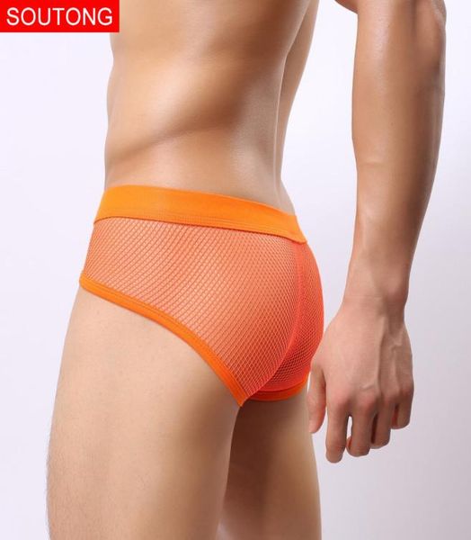 Soutong sexy Männer Unterwäsche transparente Mesh Mens Boxers Briefs Baumwoll Cueca schwule männliche Unterwäsche Sexy Men039s Briefs3912356