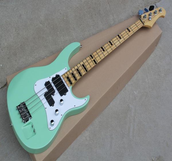 Factory New 4 Strings Body Green Body Bass Guitar com Chrome