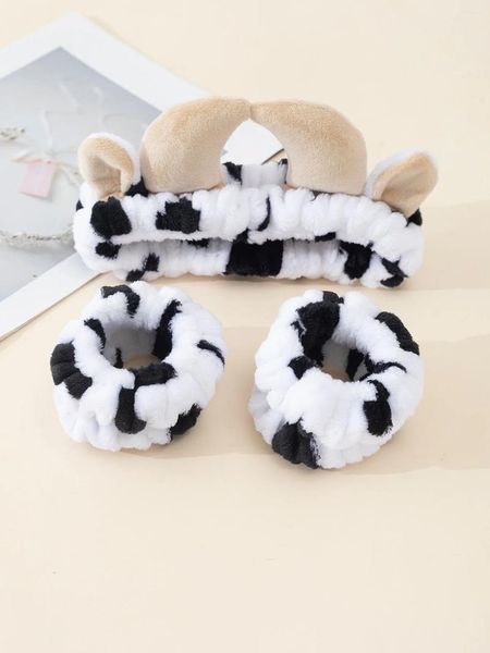 Peluche per lavaggio per lavana cravatta per mucca da polso polso polso da polso femminile femminile trucco per il viso (posizione del motivo casuale)