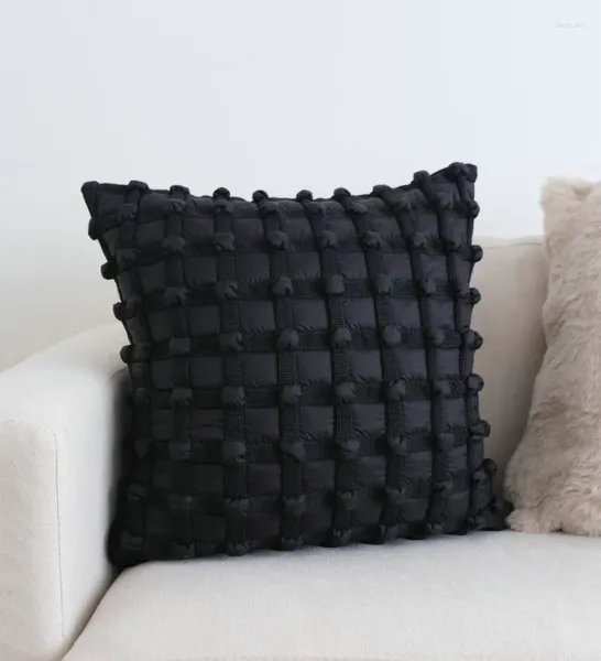 Cuscino Black Ploid Light Luxury Covers Decorative Creative Bolle Cover 3D Fashion Decor Home Decor divano 50x50 cm