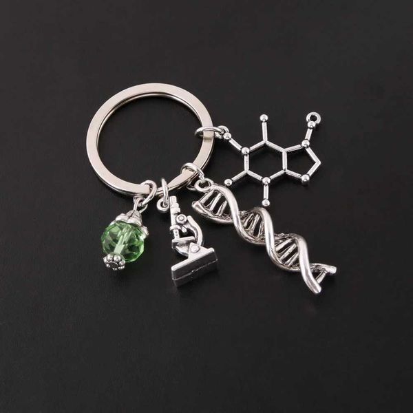 Tornari per cordini nuovi microscopi di gioielli scientifici DNA Pendants Neuron Key Chains Anatomy Neurology Biology Ring Gift Q240403