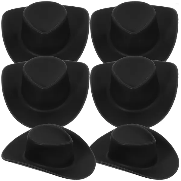 Coppe usa e getta cannucce da 50 pezzi Cappello da cowboy Adorabile minuscole cappelli mini torte sostituibili in miniatura delicate bambole decorative