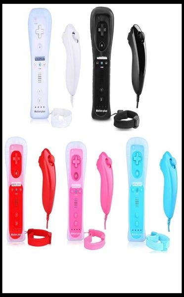 Controller di gioco 2 in 1 Retail incorporato in movimento Plus Remote e Nunchuck Controller per Nintendo Wii Games9405031
