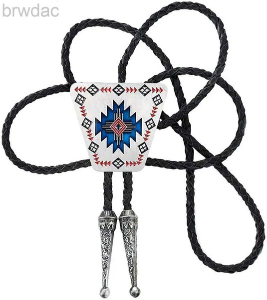 Ties di bolo teste di lupo vintage cravatta bolo in pietra nera collana a ciondolo cowboy bolo cravatta bolo 240407