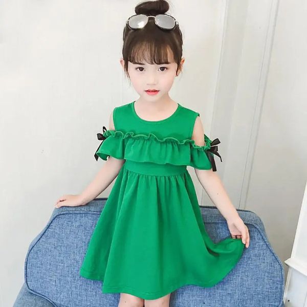 Girl Summer Casual Dress Baby Fashion Child 2 4 6 8 9 a 12 anni Abiti da principessa da festa giocano in The Park Girls Clothes Kids 240325