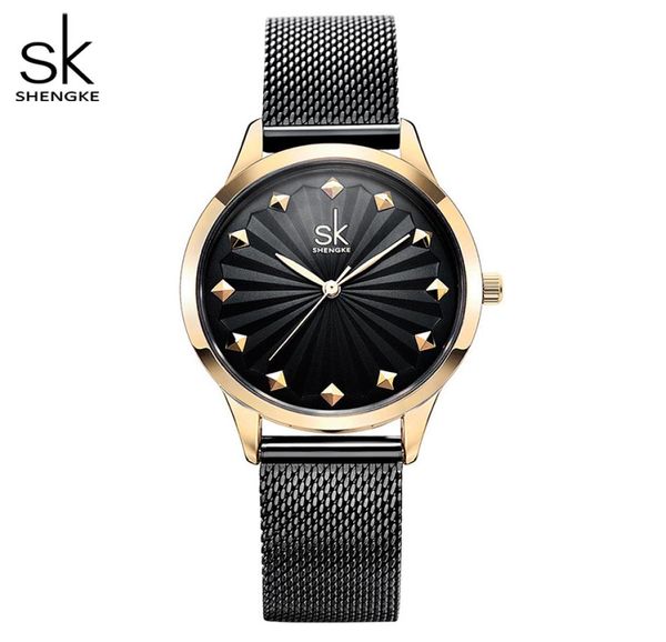 Shengke Women Watch New Quartz Top -Qualität Luxus -Mode -Armbanduhr Ladies Geschenk Relogio Feminino Milan Mesh Band Lady Watch2430190