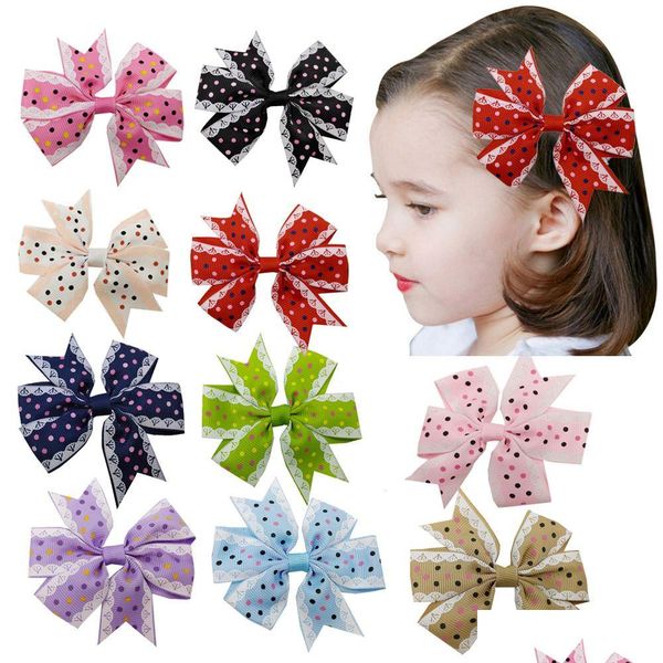 Favor de festa 120pcs Baby Grosgrain Ribbon Bows com clipe 8x8cm crianças garotas fantasmas abóbora garotas menina cata -vento