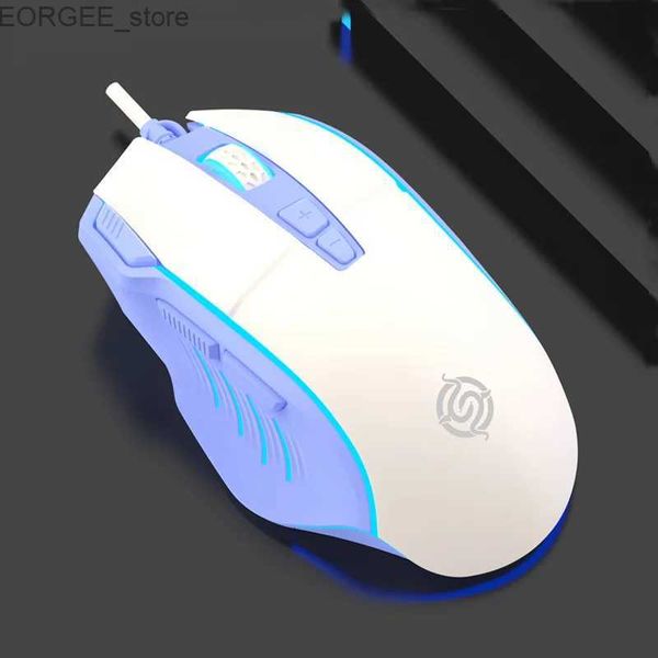 Мыши Q6 Wired USB Gaming Mouse Desktop PC/Notebook Home Office Glow 8 кнопка Mouse 7200DPI Macro программирование Y240407