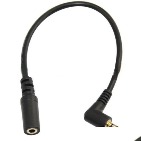 Conectores de cabos de computador 20cm 90 graus ângulo reto 4 pólo TRRS 3,5 mm AUX O Adaptador de extensor m/f para PC ou Mic-orarphone Drop Deliver