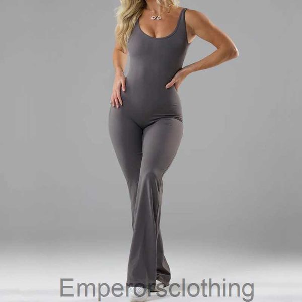 Modische enge Yoga -Overall 2024 Casual Hollow No Trace Sport Slimming Jumpsuit