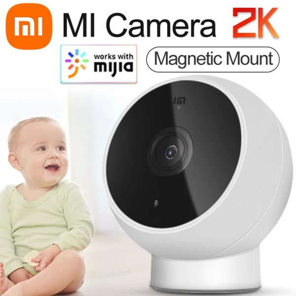 Webcams Xiaomi Mijia Câmera IP 2K 1296p Wi -Fi Monitor de segurança para bebês da webcam Visão noturna AI Vídeo de vigilância de detecção humana Home Smart Home