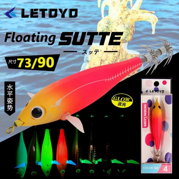 Letoyo 6g 73 mm 10g 90 mm schwimmend Sutte luminöser Tintenfisch Jig Fischerei Köder