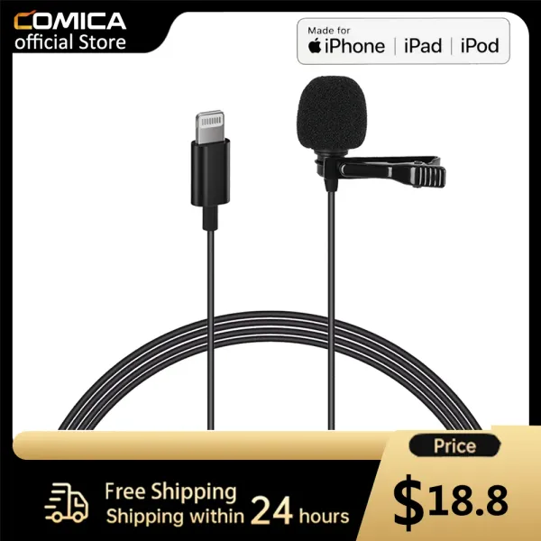 Microfoni COMICA CVMV01SP (MI) LAVILIER CLIPEL MICROPHONE OMNIDERECTICA MIC MIC Compatibile per Mukbang iPhone Smartphone Mac Mini