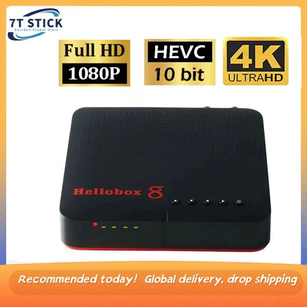 Caixa New Hellobox 8 receptor Satellite DVBT2 DVB S2 Combo TV Box Tuner Support Play TV no receptor de TV por satélite do telefone DVB S2X H.265