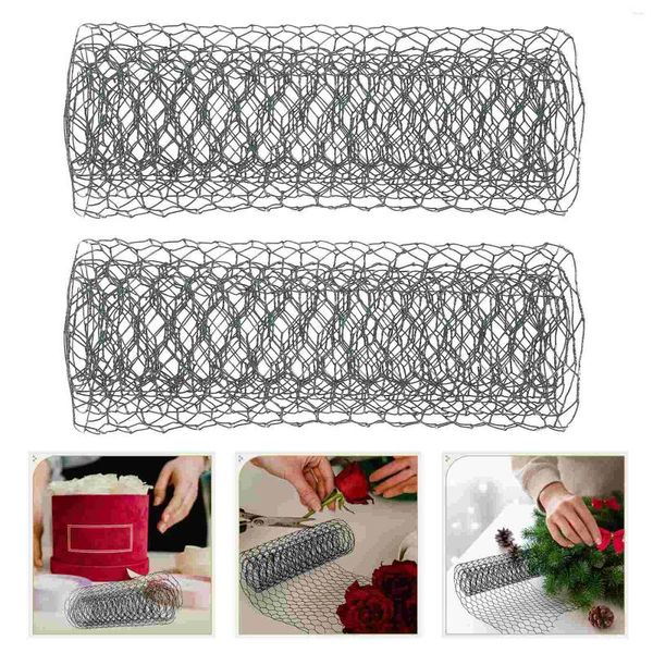 Flores decorativas Fence Net Flower Decoração de malha de arame de galinha Decoração de ferro galvanizado Florista Floral Florist