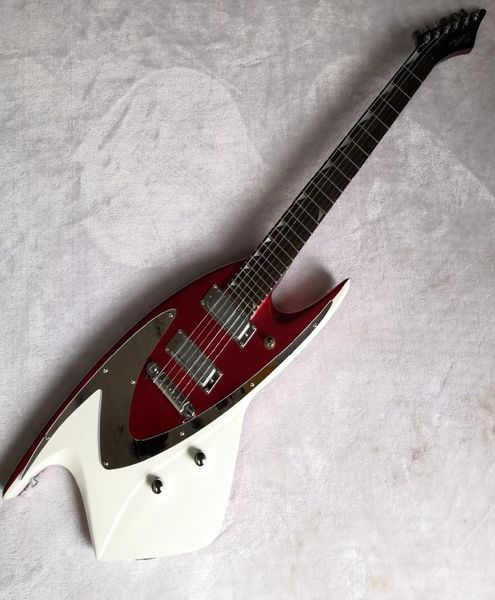 Продвижение в форме акулы Backlnd Design JBD 100 серии Metallic Red White Top Электро -гитара Золотой зеркал Pickguard 7516240