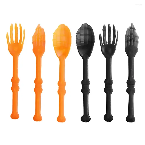 Одноразируемая посуда 6pcs fork Spoons Set Casthare Shareware Dinner Spoon Dailware Подарки для домашнего бара кухонная принадлежность и аксессуары