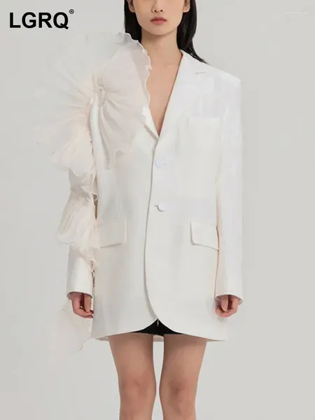 Ternos femininos femininos blazer neothed breatsed manga longa plissada malha de malha elegante jaquetas 2024 roupas na moda wv10000s