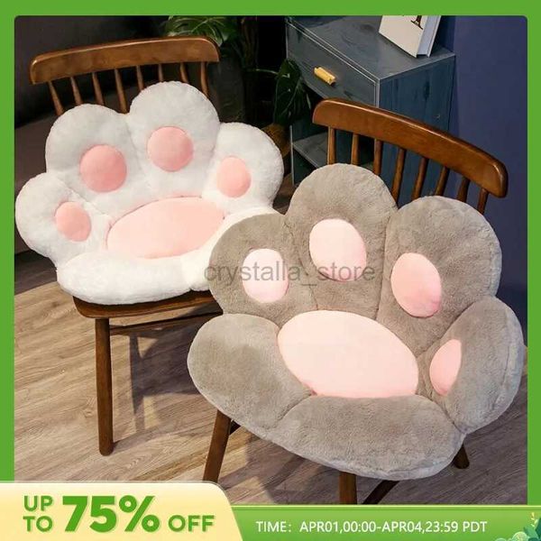 Filme TV Plüschspielzeug 70*60 cm Kawaii Katze Pfoten Plüschspielzeug süßer weich gefüllter Bodenkissen Stuhl Sofa Butt Pad für Hauszimmer Dekoration Büro Nickerchen 240407