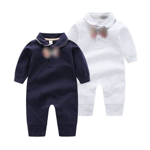 Designer baby reticolo archi cravatta per pagliaggio neonati bambini late letanela per maniche lunghe saltette da ragazzi primaverili per bambini in cotone cimano abbigliamento z7533