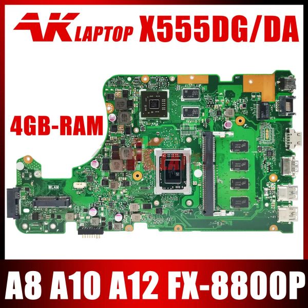 Placa -mãe X555DG Notebook x5555ya placa -mãe para asus x555y x555yi x555d x555da k555d laptop mainboard cpu e1 e2 a4 a6 a8 a10 a12 fx8800p