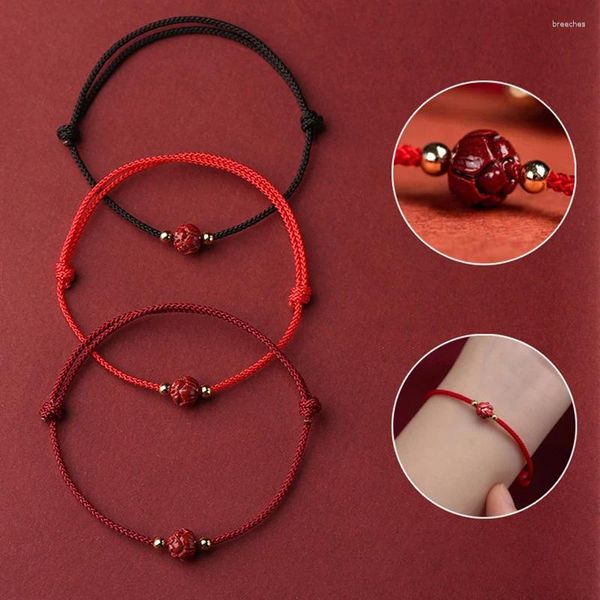 Очарование браслетов вручную заплетенную буддийскую буддийскую лотос красную веревку