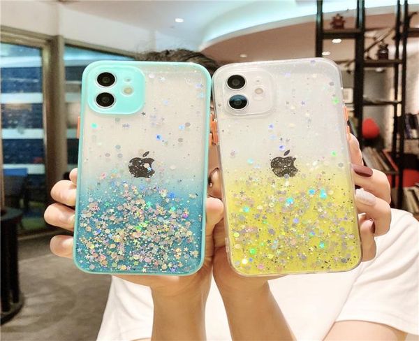 Для iPhone 13 Pro Max Fashion Shock -Resect Case Bling Stars Stars Hard Silicone Protector Cover iPhone 12 11 XR 6 7 8 Plus Samsung A32 5G 7086999