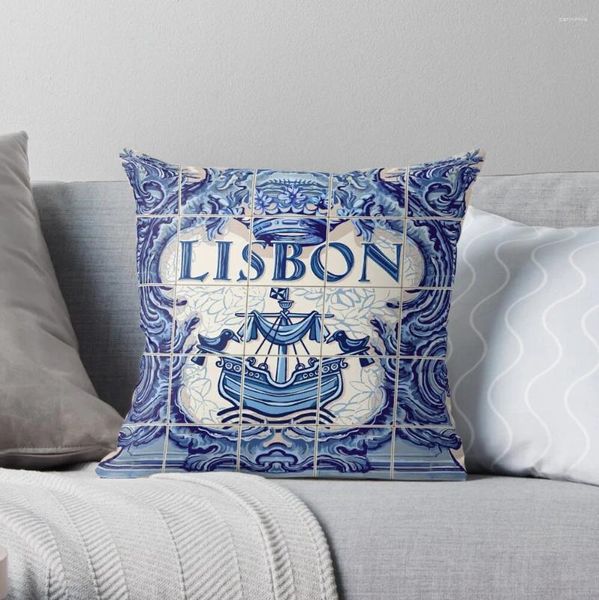 Travesseiro Portugal Lisbon Lisboa Azulejo azulejos Tiles Throw Sofá S Capa Almofadas de Natal