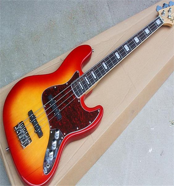 Factory Jazz 4 Strings Bass Guitar com Fingerboard Rosewood Red Tartoise Shell Pickguardrosewood Fingboardan ser Custom5190407