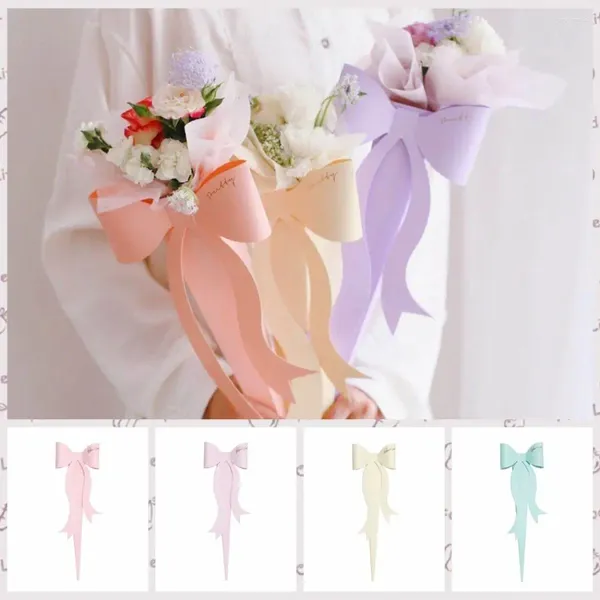 Wrap regalo 1 pezzi semplici bouquet bouquet bouquet elegante sacca da imballaggio a fiori bowknot