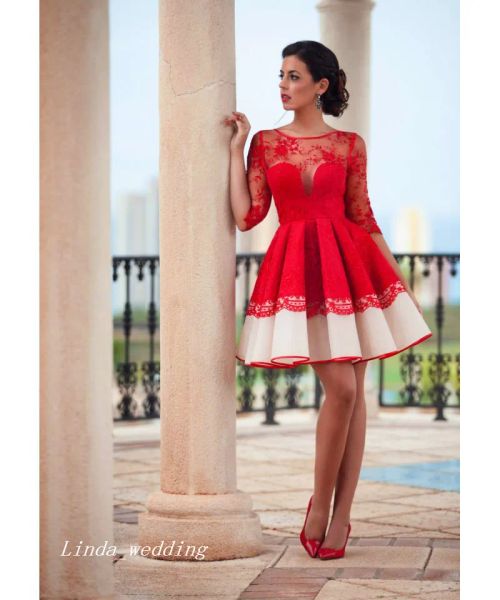 Платья 2019 Красные кружевные коктейльные платья в испанском стиле короткие формальные платья для вечеринок знаменитость vestidos de fiesta cortos