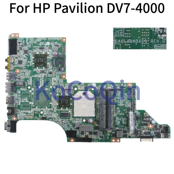 Placa -mãe de laptop Kocoqin da placa -mãe para HP Pavilion DV7 DV74000 PRINCIFICAÇÃO MANTAL 605496001 605496501 DA0LX8MB6D0