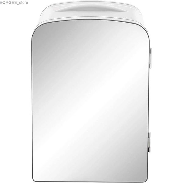 Морозильное портативное зеркало Персональный холодильник 4L Мини -холодильник по уходу за кожей хранение красота и маска для лица белый Y240407