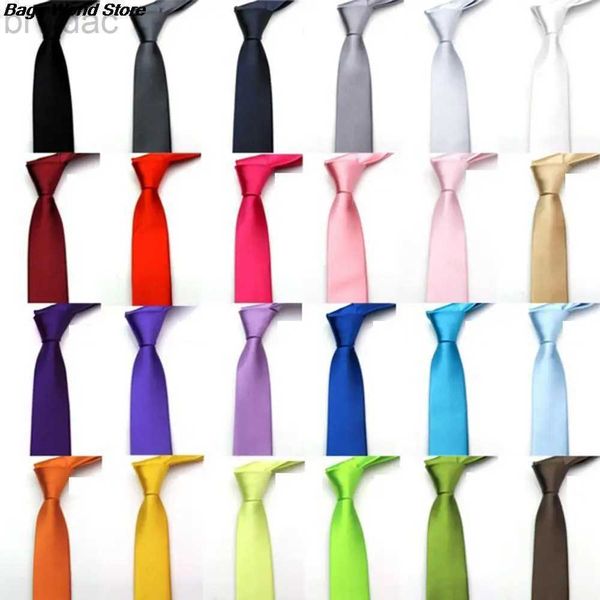 Pescoço laços de pescoço laços magros de poliéster para homens clássicos de cor de cor sólida, traje de casamento fino Casual Candy Color 71*6cm 1pc Tie 240407