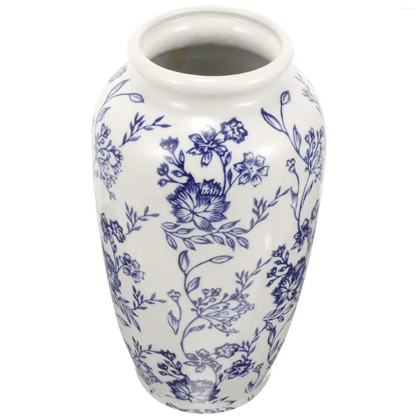 Vasos vaso azul branco de porcelana de mesa vintage maconha decorativa projetada na sala de estar cerâmica