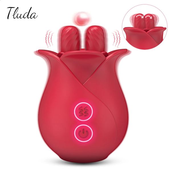 3 IN1 Rose Sex Toy Vibrator para o clitóris de bico de clitóris lambendo o clitóris de estimulação adultos para mulheres casais 240326