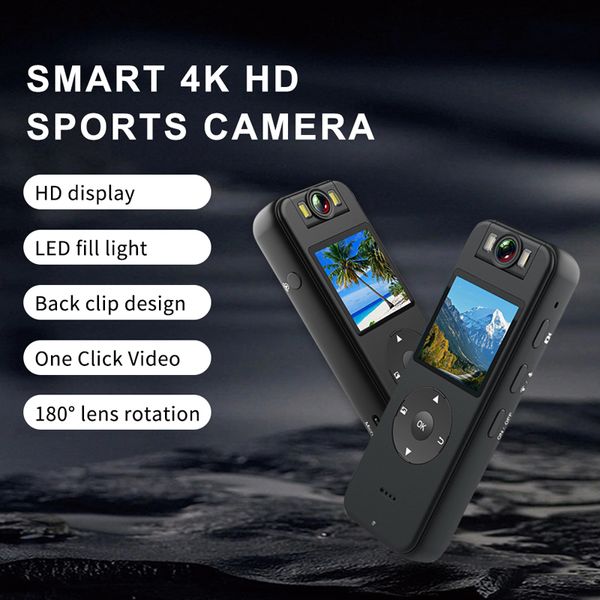 Новая записи Z09 Камера 4K HD Smart Camera Wireless Searless Camcorders 180 градусов кузов изношенные видео -рекордер Wi -Fi