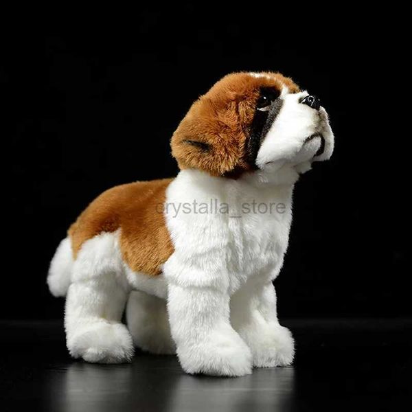 Фильмы телевидение плюшевая игрушка 24 см высокой жизни Saint Bernard Plush Toys Real Life Standing Dog Puppy Puild Animal Toy Gifts для детей 240407