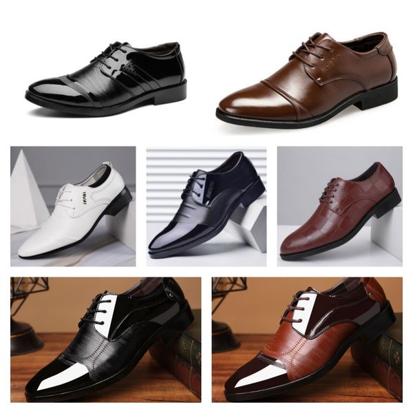 Principais sapatos de couro com vários estilos de luxo, sapatos casuais masculinos, sapatos de vestido de tamanho grande, sapatos de casamento pontiagudos