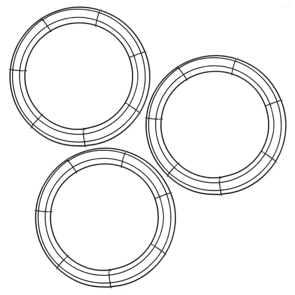 Dekorative Blumen 3 Stcs Kleiderbügel Garland Hoop Weihnachtsbaumdekorationen Makrame Draht Reifen Eisen nach Hause