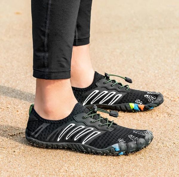 Фитнес -обувь квартиры сетчатой дышащие кроссовки повседневные спортивные мужчины женщины вода для ботинок пляж пляж плавание эластичная лента дайвинг
