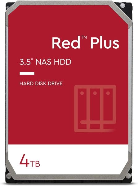 Приводит к новым 4TB VV D RED Plus NAS внутренний жесткий диск HDD 5400 об/мин, SATA 6 ГБ/с, CMR, 128 МБ кэш, 3,5 