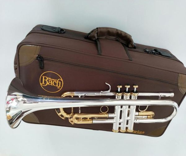 LT180S72 BB Super Real Bachtrumpet Instruments Yüzey Altın Gümüş Kaplama Trompeta Profesyonel Müzik Enstrümanı BRASS2977853