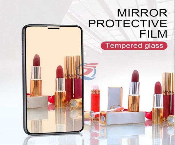 Protetor de tela de telefone com espelho de vidro temperado com espelho de beleza de cor para iPhone 12 11 Pro Max XR x Xs Max 8 8Plus 7 7Plus 6 6Plus DHL Sh3666765
