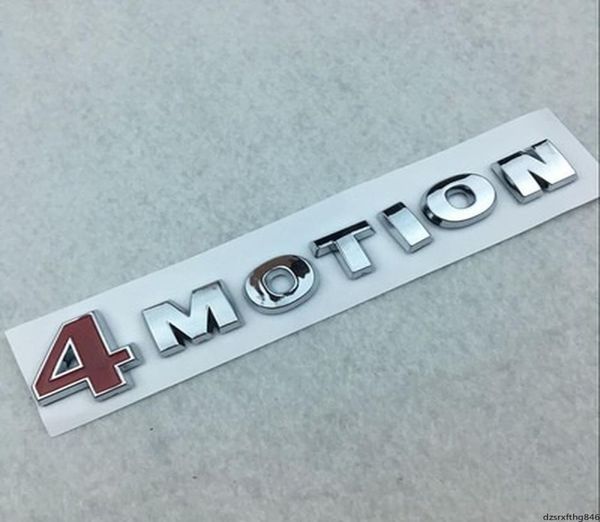 4 Motion 4Motion Red Chrom Car Heck -Emblem -Aufkleber für Passat Touareg Golf Polo Tiguan Jetta Auto Stiefel Trunk Badge Sticke5867879