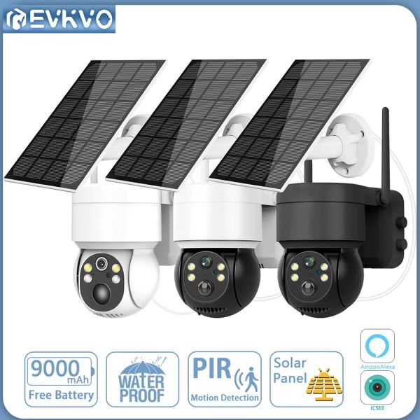 CAMERA EVKVO 5MP WiFi Solar Outdoor Camera da esterno PIR Rilevamento umano Sicurezza della batteria Sicurezza Visione Night Vision Night Vision ICSEE Alexa