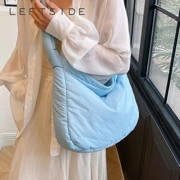 Totes pequenos sacos de ombro de nylon para mulheres 2024 Spring Korean Fashion Trend Bolsa Bolsas de Lady Zipper Lady Zipper