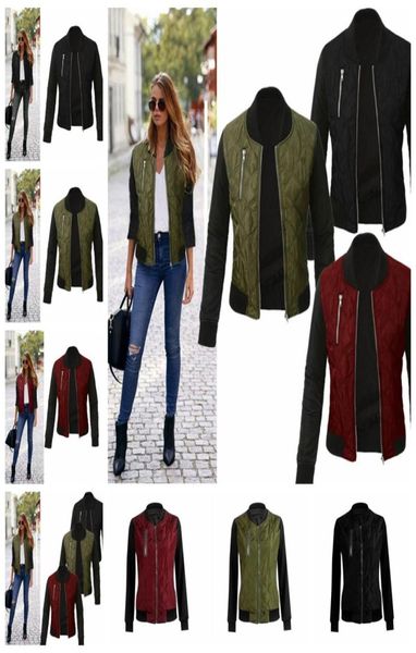 Europa Estados Unidos Autumn Inverno Inverno Novo Color Solid Zipper Cotton Cotton Wine Red Green Black Support Batch27899988